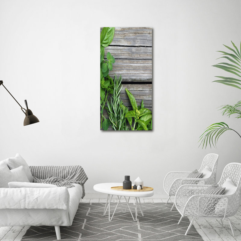 Herbs On Wood - Wrapped Canvas Print