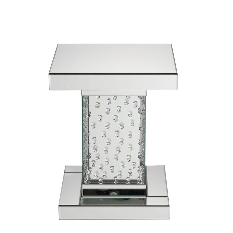 Table de bout avec miroirs et faux cristaux