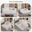 Canapé-lit de 80 po avec 2 coussins, canapé modulaire pliant à 3 places, conception modulaire bricolage, chenille en mousse - blanc-1010699742