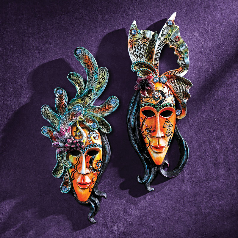 2 Piece Masquerade Mask Wall Décor Set