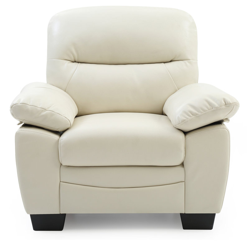 Torcon Faux Leather Armchair, Pearl Faux leather
