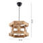 Élégant lustre en bois, finition naturelle, 10,2 po x 11,8 po | Hauteur réglable: 25,6 pouces | Douille E27, 40 W maximum | Certifié CE | Parfait pour la salle à manger, le salon et la décoration intérieure moderne-85420490