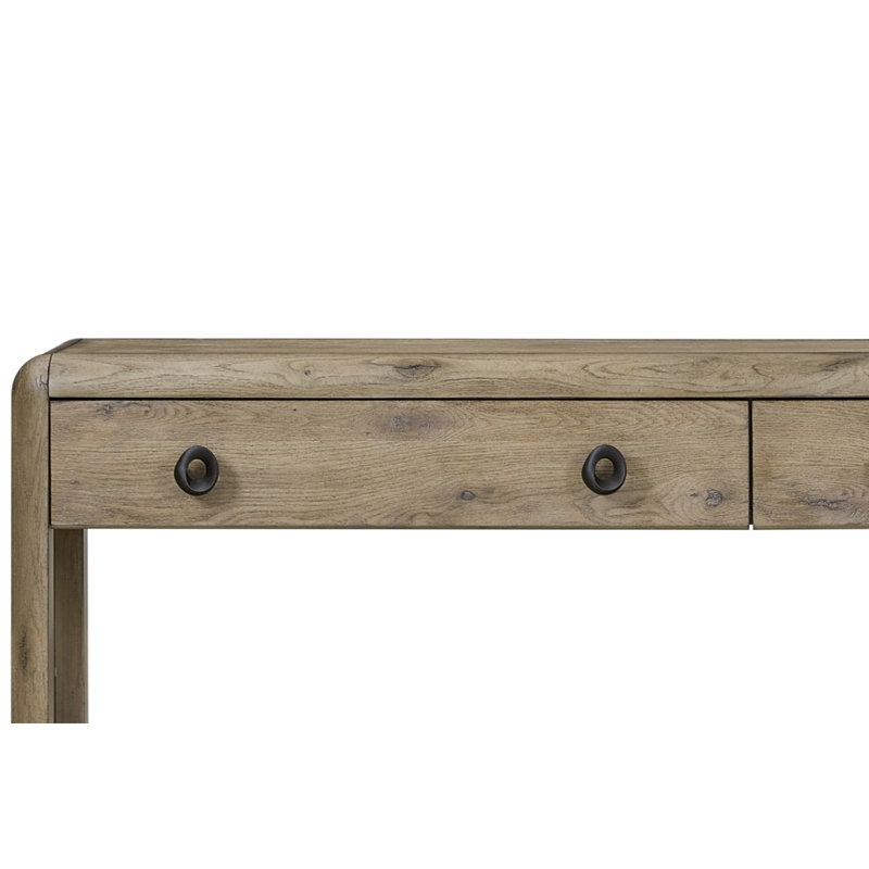 English Knotty Oak Console Table
