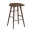 Ensemble de 2 tabourets de bar à finition brune avec siège en selle et structure en bois robuste-1939806057