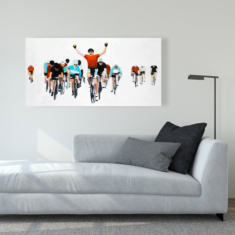 Cyclistes au bout d'une course - Art sur toile pour la décoration intérieure