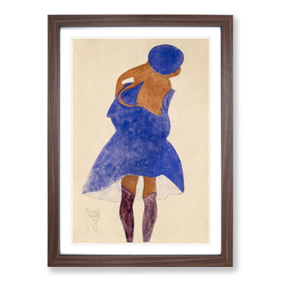 Girl in Blue by Egon Schiele - Framed Print