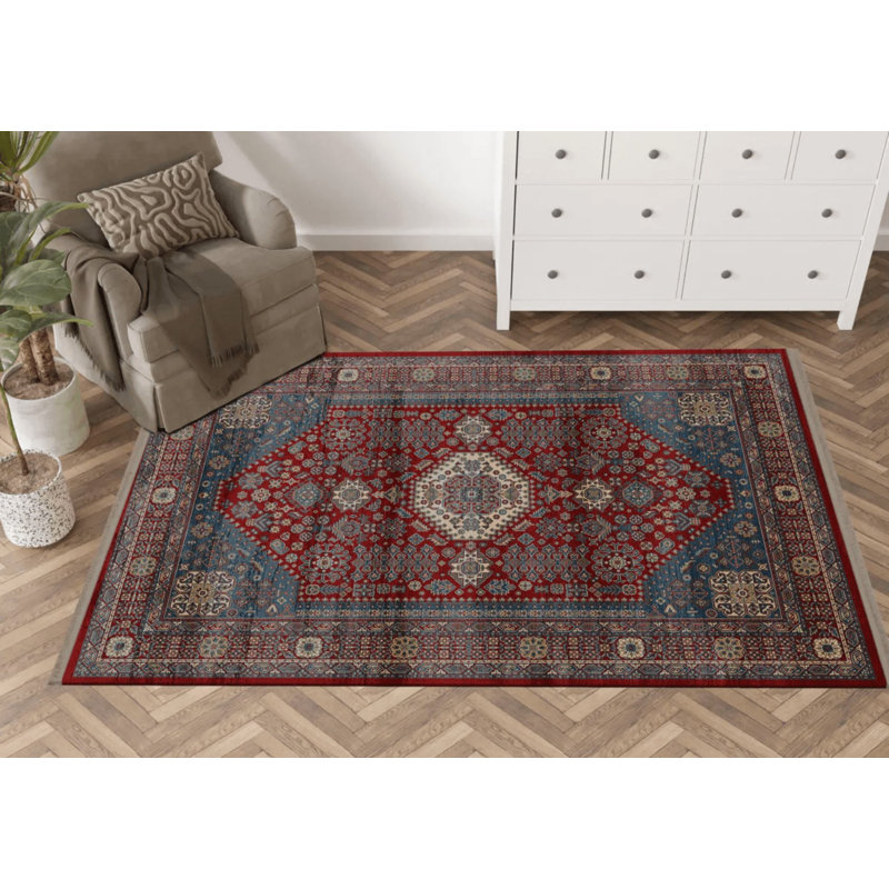 Sardin Performance Washable Oriental Indoor / Outdoor Rug, Runner 2'8" x 9'11"