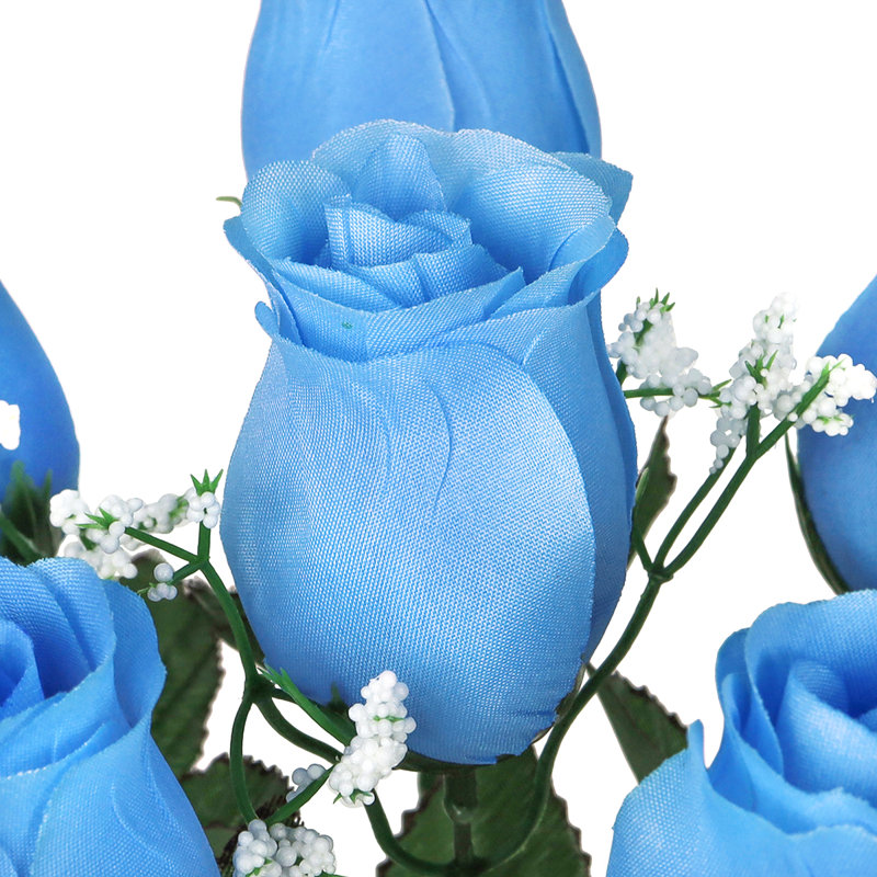 Bouquet de roses artificielles, Bleu