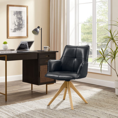 Genuine Leather Swivel Home Office Desk Chair