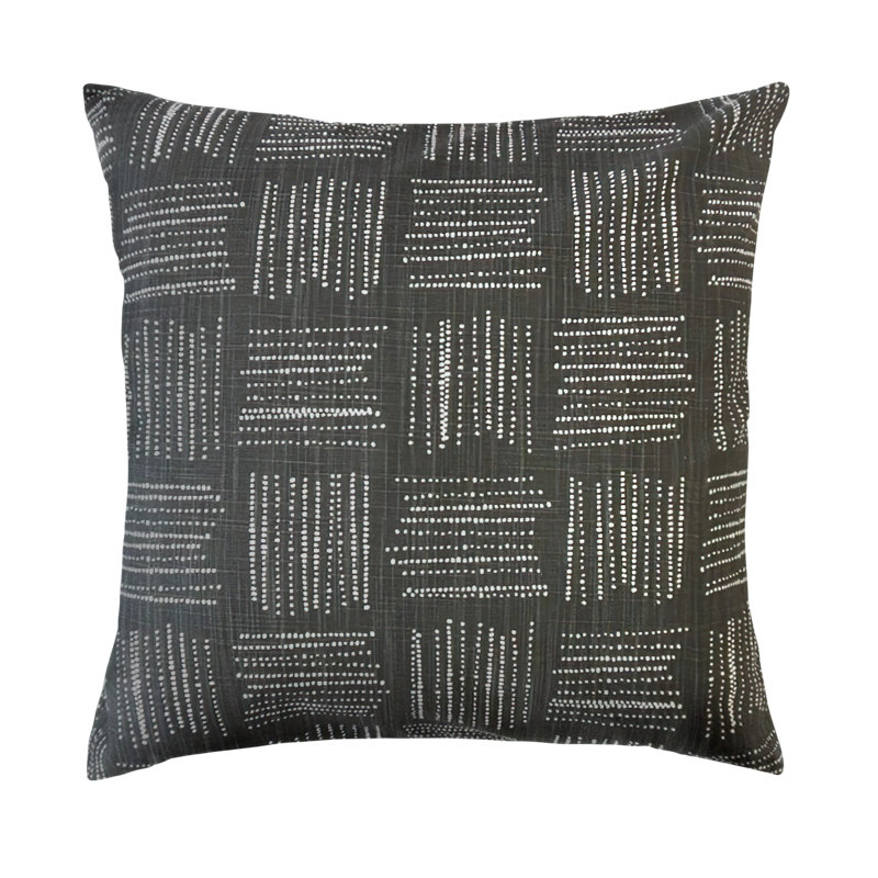 Coussin en coton Maceo, Encre, 18 po x 18 po