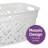  Non-Breakable Mosaic Laundry Basket, 2-Pack 45L - Misty White, Decorative Storage, Vented Design, Made in France, Modern Home Organizer-1123298979