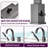 Matte Black Deck Mounted Tub Filler With Waterfall Spout - 3 Roman Faucet. Hand Shower Included, 2.16" Max Thickness Bathtub Faucet Mount. Filler, Brass Construction, 7.87" Reach-121598729