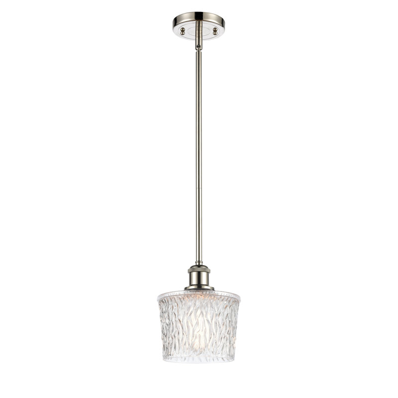 Luminaire suspendu 1 lumière Camire, Nickel poli, H 11,25 po, Ampoule non incluse