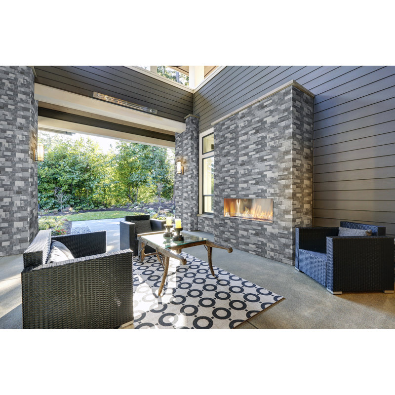 Stonecrest 9 in. x 24 in. Split Face Natural Stone Ledger Panel Wall Tile, Glacier Gris