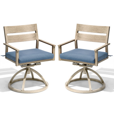 Chaise de salle à manger pivotante et berçante pour l'extérieur en aluminium avec Sunbrella Cusion