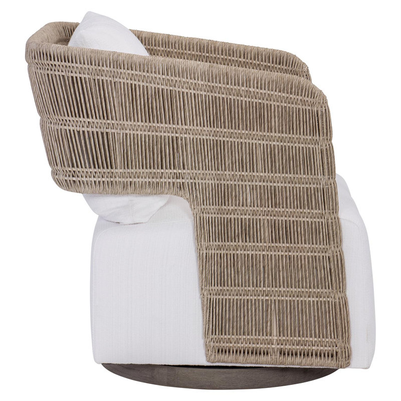 Maldives Swivel Patio Chair with Cushions, White Sunbrella 6063-000