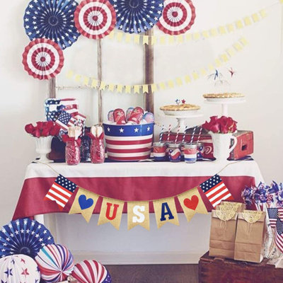 8.2Ft, USA 4Th Of July Banner For Patriotic Theme Parties Decorations