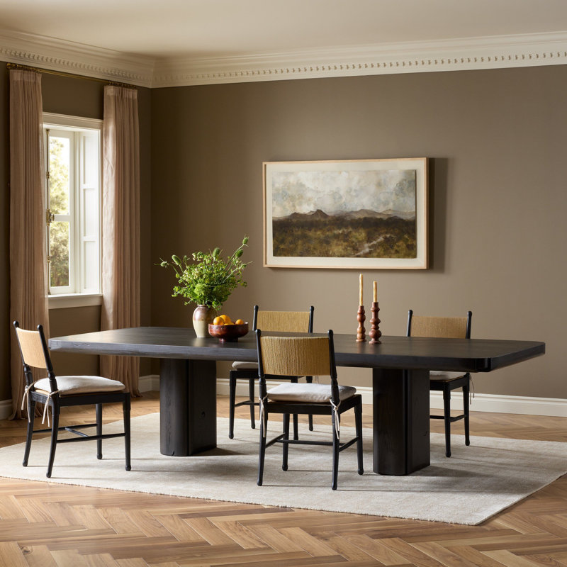 Hurley Rectangle Oak Double Pedestal Dining Table, 30" H x 96" W x 46" D