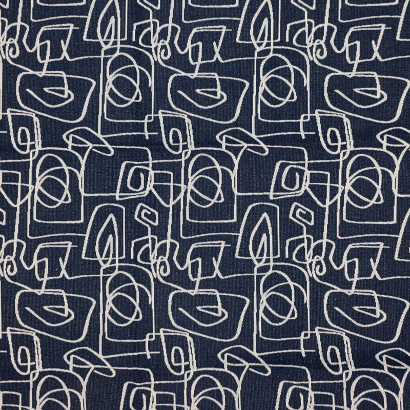 Doodle Fabric, Navy