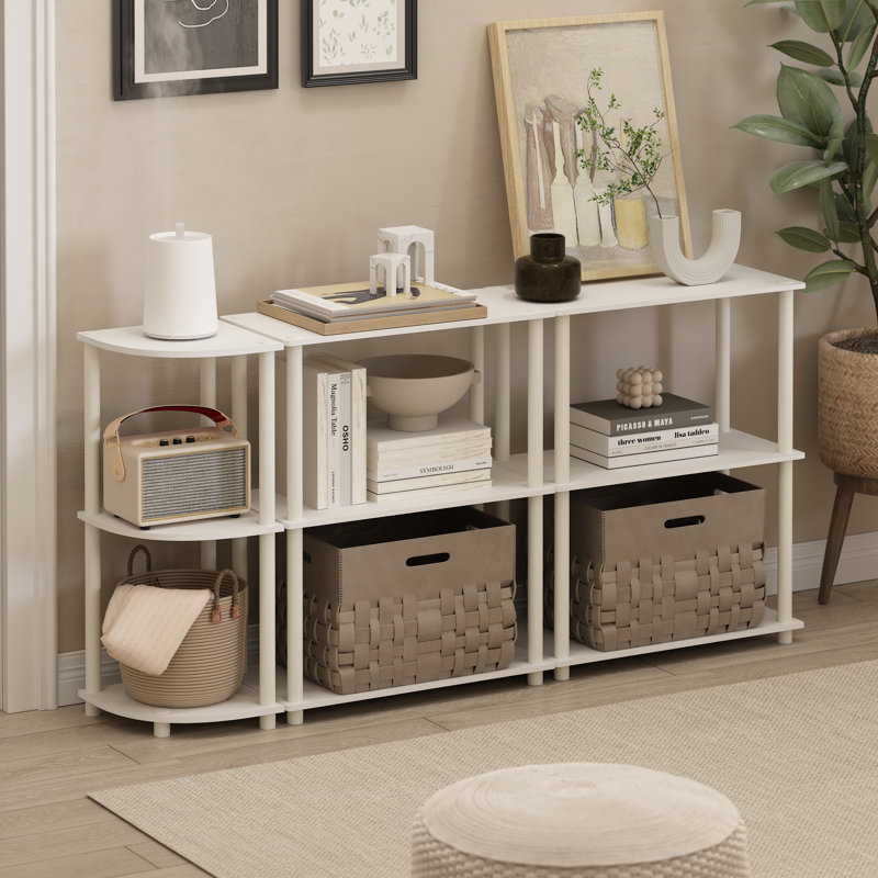 Bibliothèque en coin Baril, Blanc, (2 Shelves) 29.6" H x 11.6" W x 11.6" D
