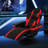 Prabhu Ergonomic Gaming Racing Chair with Adjustable Lumbar Support Headrest and Reclining Function High Back Chair-1931650285