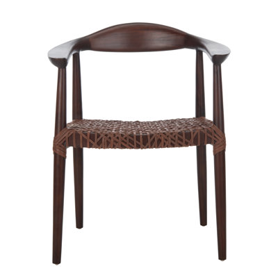 Kazbah Genuine Leather Mahogany Armchair