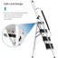 4-Step Steel Folding Step Ladder with Handrails, Tool Bag, Anti-Slip Matts
