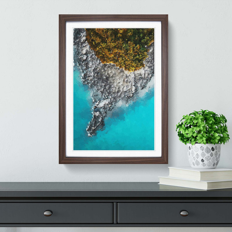 Pulau Rebak Kechil in Langkawi - Picture Frame Graphic Art Print, Walnut, 50cm H x 35cm W x 2cm D