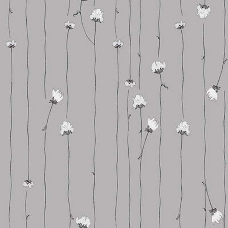 Floral Wallpaper Double Roll, Gray