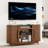 59"W Fluted TV Stand, with Open Storage, for TVs up to 60"