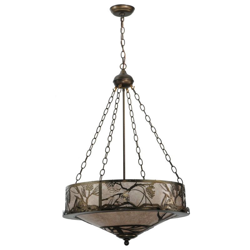 Antique Copper 4-Light Globe Pendant with Glass Shade