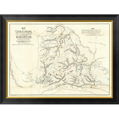 Civil War Map of The Field of Shiloh, Near Pittsburgh Landing, Tennessee, 1862 by Otto H. Matz Framed Graphic Art on Canvas -  Global Gallery, GCF-295148-16-131