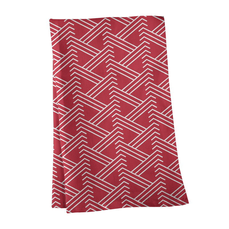 Jordao Tea Towel Kitchen Towel, White/Red, Poly Twill