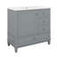 Meuble-lavabo de 36 po avec lavabo, ensemble de meuble-lavabo simple avec 3 tiroirs et une porte avec supports de rangement, armoire de rangement en bois-319020353