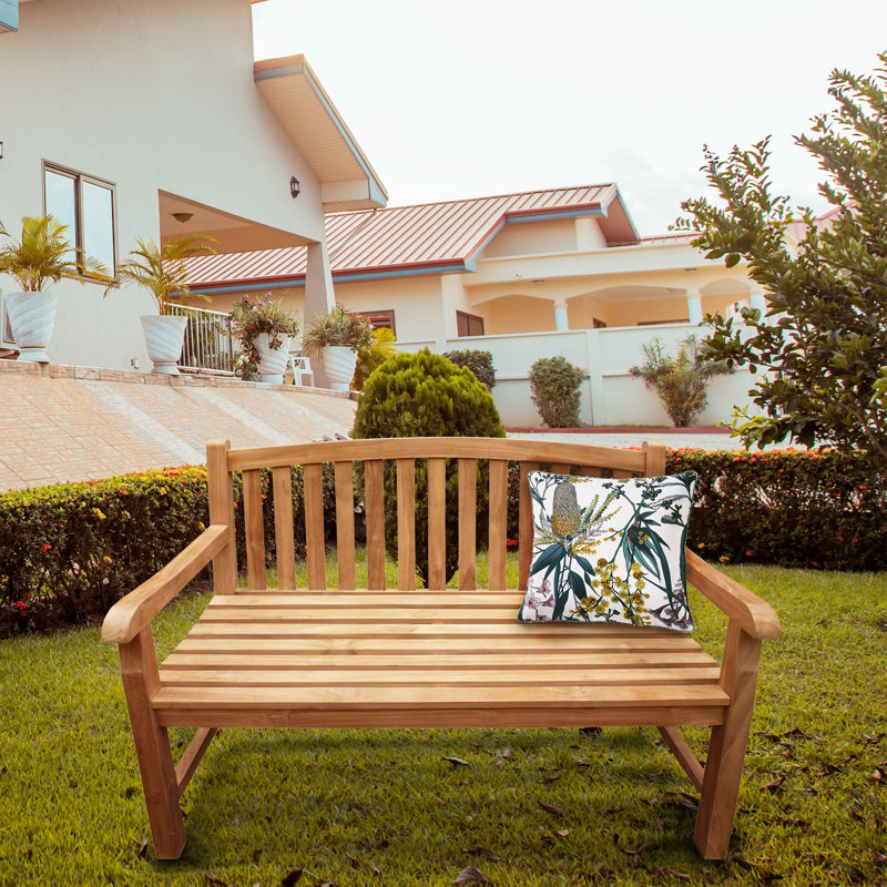 Banc de jardin et de patio en bois de teck massif Cosey, H 36 po x l 24 po x P 47 po