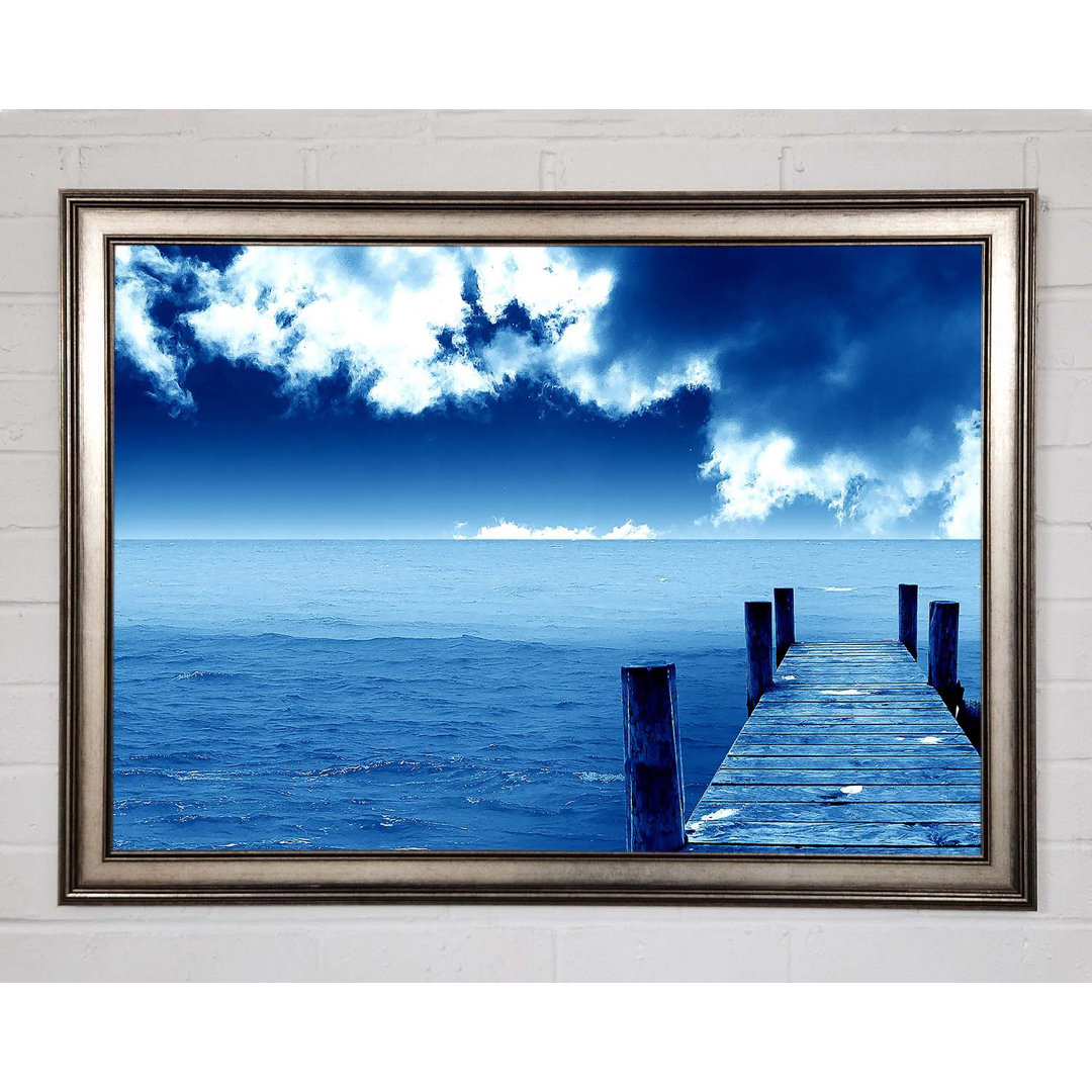 Blue Dock Clouds Gerahmter Druck