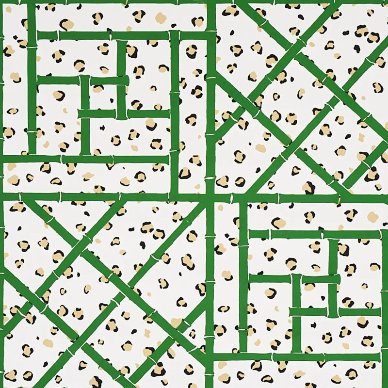 Papier peint Schumacher x Cristina Buckley, Vert / ivoire