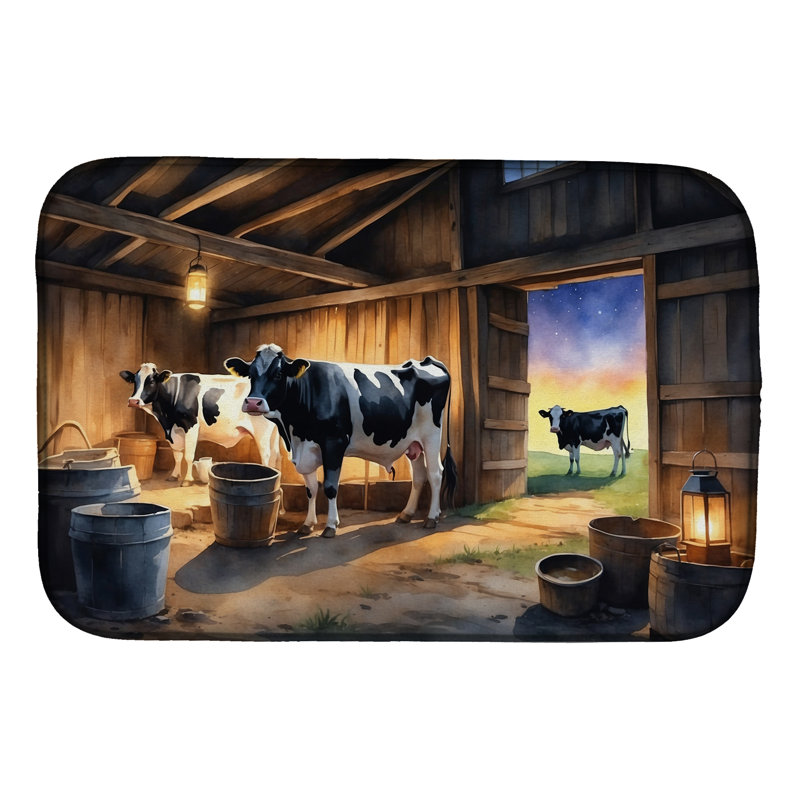 Tapis de séchage Cows Evening Milking Time