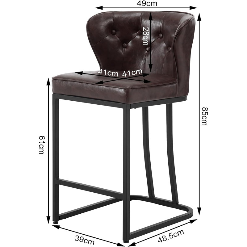 Aayran Upholstered Counter Stool, Dark Brown
