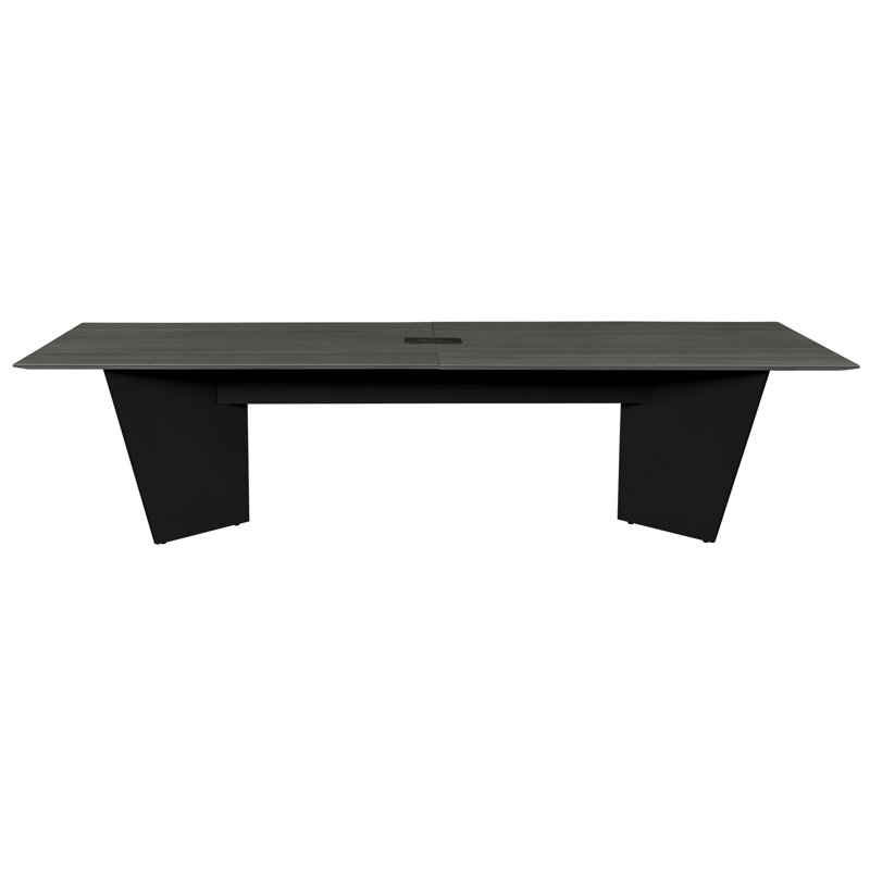 Array Conference Table with Power Data Grommet, Ash Gray/Black, 29" H x 120" L x 48" W
