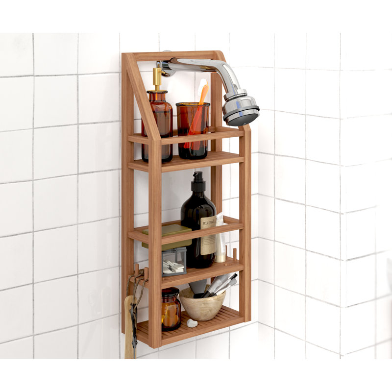 Organisateur de douche rectangulaire en teck Moa, Huile de teck