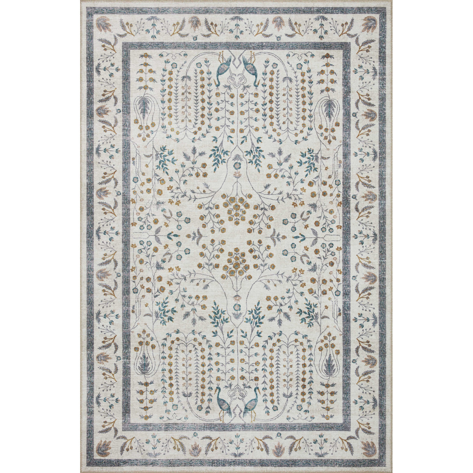 Rifle Paper Co. x Loloi Maison Wisteria Cream Rug, Runner 2'6" x 9'6"