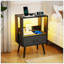 Ensemble de 2 tables de chevet modernes avec station de charge, lumière DEL et tiroirs en tissu pour plus de commodité et de rangement-725844225