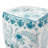 Floral patterned square ceramic stool-1019334729