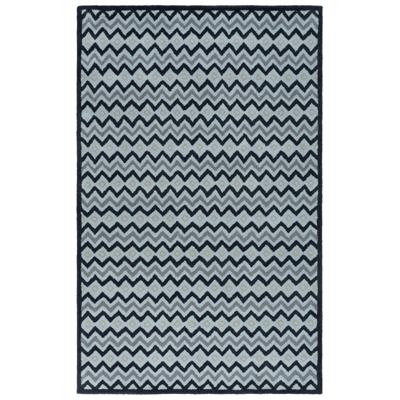 Zeinoun Hand Tufted Wool Chevron Rug, Rectangle 5' x 8'