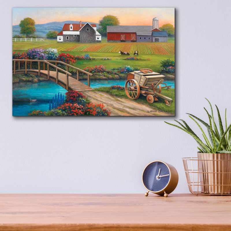 «Sweet Serenity Farm» par John Zaccheo, art mural en verre acrylique, H 12 po x l 16 po x P 0,13 po