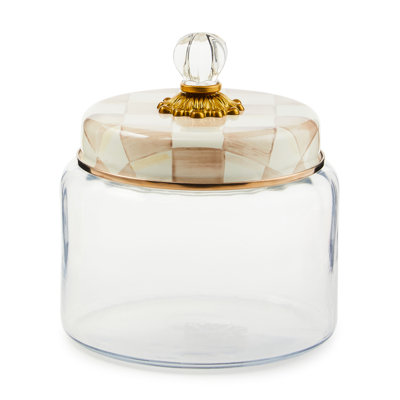 Mocha Check Small Kitchen Canister