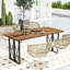 Rectangular Metal Outdoor Dining Table With Umbrella Hole , 67'' in. W 30.5'' in. D