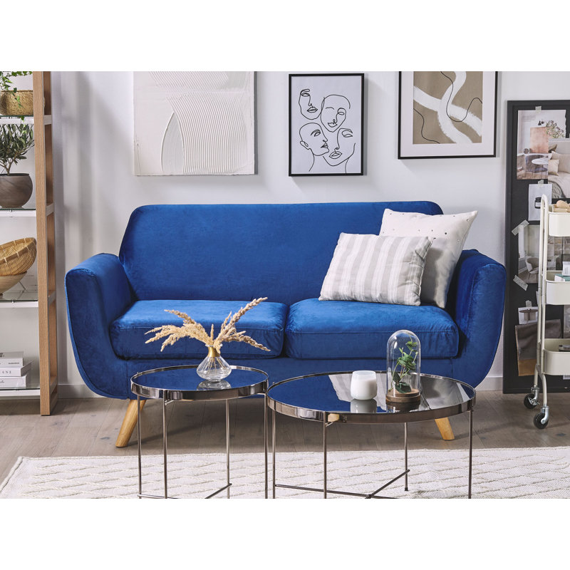 Arias Box Cushion Sofa Slipcover, Blue