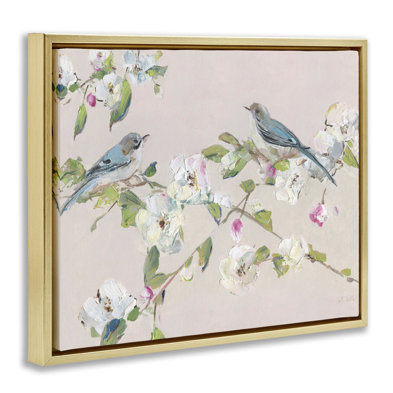 Fleurs de printemps et pommiers, Cadre doré, H 25 po x l 31 po